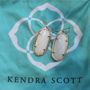 Kendra Scott Elle Earrings White and Gold